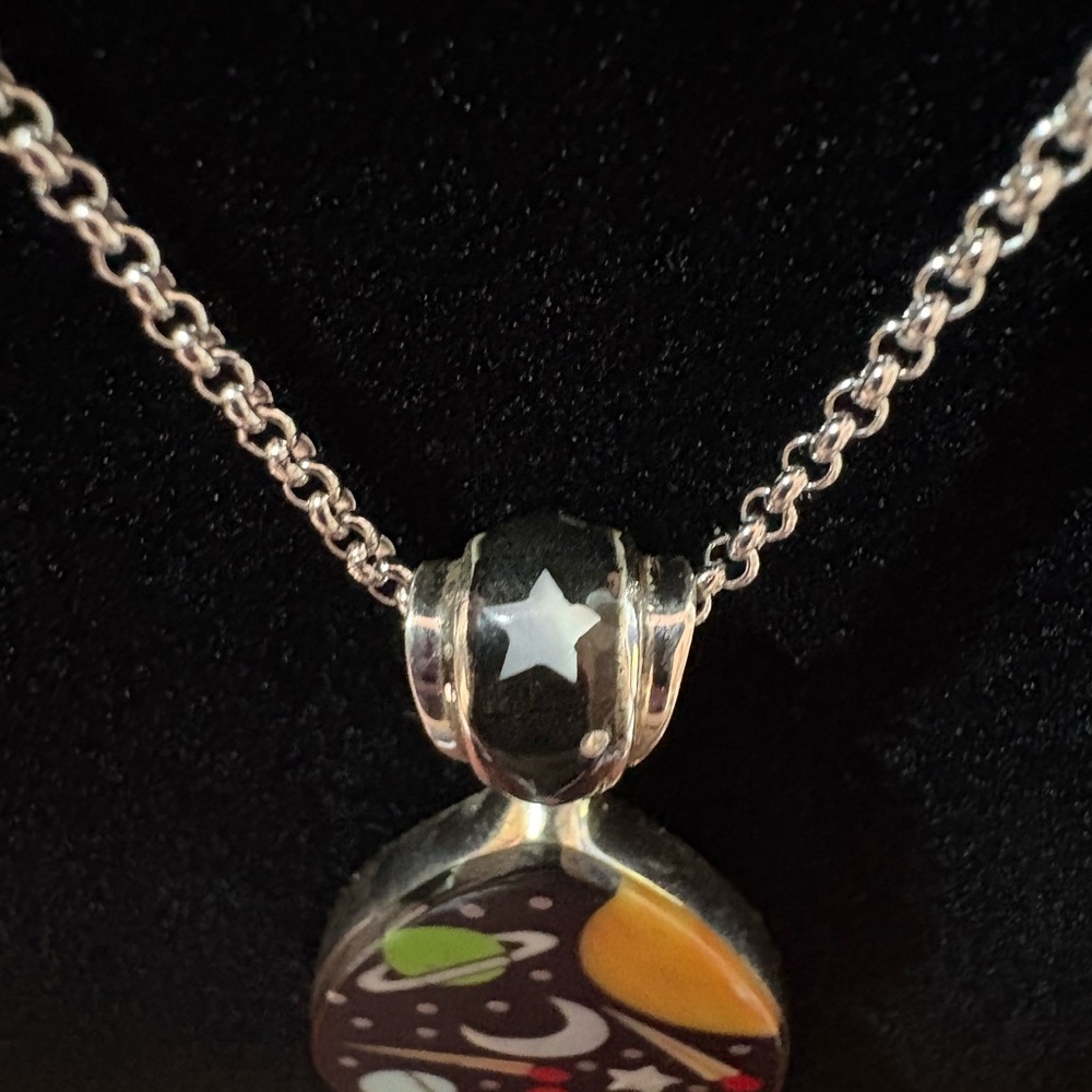 Colorful Celestial Pendant  Micro Inlay Pendant - Picture 3 of 7